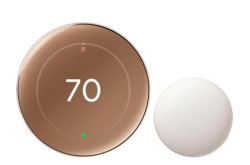 Google Nest Learning Thermostat (4th Gen) With Nest Temperature Sensor (2nd Gen) - Polished Gold