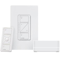 Lutron Caseta Wireless Dimmer Kit with Smart Bridge, White